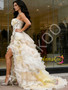 Shop 2026 ANNAKOO Vintage Yellow A Line Flower Ruffles Tulle Prom Dress With Slit Under 499