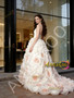 Shop 2026 ANNAKOO White V Neck Flower Ball Gown Luxury Tulle Prom Dress Under 290