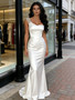 Shop 2026 ANNAKOO One Shoulder Satin Beading Trumpet Mermaid Satin Wedding Dress Under 199