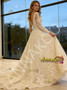 Shop 2026 ANNAKOO Long Sleeve V Neck A Line Tulle Appliques Wedding Dress Under 289
