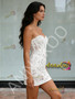 Short Mini Sweetheart Lace Sheath Column Wedding Dress