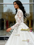 Shop 2026 ANNAKOO High Neck Lace Tulle Appliques A Line Long Sleeve Wedding Dress Under 289