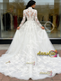 Shop 2026 ANNAKOO High Neck Lace Tulle Appliques A Line Long Sleeve Wedding Dress Under 289