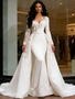 Shop 2026 ANNAKOO Long Sleeve Mermaid Detachable Train Appliques Beading Wedding Dress Under 289