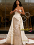 Shop 2026 ANNAKOO Ivory Satin Sweetheart Detachable Train Sequin Mermaid Wedding Dress Under 239