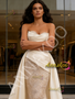 Shop 2026 ANNAKOO Ivory Satin Sweetheart Detachable Train Sequin Mermaid Wedding Dress Under 239