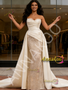 Shop 2026 ANNAKOO Ivory Satin Sweetheart Detachable Train Sequin Mermaid Wedding Dress Under 239