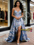 Shop 2026 ANNAKOO Spaghetti Straps Floral Beading A Line Prom Dress With Slit Under 179