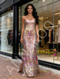 Shop 2026 ANNAKOO Colorful Pink Strapless Sequin Trumpet Mermaid Floral Prom Dress Under 198