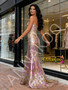 Shop 2026 ANNAKOO Colorful Pink Strapless Sequin Trumpet Mermaid Floral Prom Dress Under 198