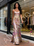Shop 2026 ANNAKOO Colorful Pink Strapless Sequin Trumpet Mermaid Floral Prom Dress Under 198