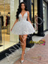 Shop 2026 ANNAKOO Spaghetti Straps V Neck Short Mini Beading Tulle Homecoming Dress Under 189