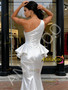 Shop 2025 ANNAKOO Silver Sequin One Shoulder Ruffles Trumpet Mermaid Prom Dress Under 169