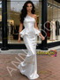 Shop 2025 ANNAKOO Silver Sequin One Shoulder Ruffles Trumpet Mermaid Prom Dress Under 169