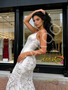 Shop 2026 ANNAKOO Spaghetti Straps V Neck Silver Floral Trumpet Mermaid Prom Dress Under 189