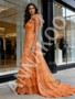 Shop 2026 ANNAKOO One Shoulder Flower A Line Tulle Sparkle Orange Prom Dress Under 289