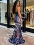 Shop 2026 ANNAKOO Spaghetti Straps Sequin Trumpet Mermaid Floral Purple Prom Dress Unde 198