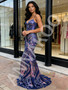 Shop 2026 ANNAKOO Spaghetti Straps Sequin Trumpet Mermaid Floral Purple Prom Dress Unde 198