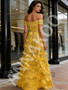 Shop 2025 ANNAKOO Off The Shoulder Feather Yellow A Line Sparkle Prom Dress Under 298
