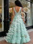 Shop 2026 ANNAKOO Green Feather Sequin A Line Tulle Prom Dress Under 269