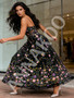 Shop 2026 ANNAKOO Spaghetti Straps Flower Black A Line Prom Dress Under 169