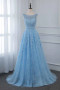 Shop 2026 ANNAKOO Illusion  A Line Tulle Light Blue Lace Prom Dress  Under 169