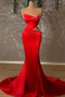 Shop 2026 ANNAKOO Red Satin Crystal Draped One Shoulder Mermaid Prom Dress Under  195