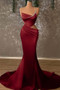 Shop 2026 ANNAKOO Red Satin Crystal Draped One Shoulder Mermaid Prom Dress Under  195