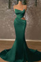 Shop 2026 ANNAKOO Red Satin Crystal Draped One Shoulder Mermaid Prom Dress Under  195