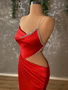 Shop 2026 ANNAKOO Red Satin Crystal Draped One Shoulder Mermaid Prom Dress Under  195