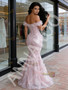 Shop 2026 ANNAKOO Off The Shoulder Ruffles Flowers Tulle Beading Mermaid Prom Dress Under 189