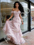 Shop 2026 ANNAKOO Off The Shoulder Ruffles Flowers Tulle Beading Mermaid Prom Dress Under 189