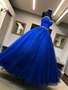 Shop 2026 ANNAKOO Tulle Royal Blue Strapless Crystal Polka Dot Sweetheart Ball Prom Dress Under 199