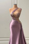 Shop 2026 ANNAKOO Mauve Satin Beaded Lace One Shoulder Mermaid Prom Dress Under 189