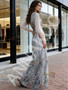 Shop 2026 ANNAKOO Long Sleeve Gray Floral Tulle A Line Prom Dress Under 169