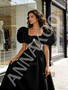 Shop 2026 ANNAKOO Puffy Sleeve Beading A Line Satin Prom Dress Under 189