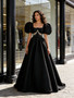 Shop 2026 ANNAKOO Puffy Sleeve Beading A Line Satin Prom Dress Under 189