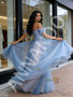 Shop 2026 ANNAKOO Sparkle Tulle A Line Blue Cold Shoulder Prom Dress Under 159