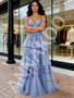 Shop 2026 ANNAKOO Light Ruffles Pleats Tulle V Neck Sparkle Prom Dress Under 229