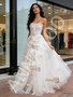 Shop 2026 ANNAKOO Strapless Ruffles Tulle Champagne Flower A Line Prom Dress Under 149