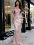 Shop 2026 ANNAKOO Pink Off The Shoulder Satin & Sequin Trumpet Mermaid Prom Dress Under 189