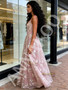 Shop 2026 ANNAKOO A Line Pink Flower Tulle V Neck Sleeveless Prom Dress Under 189