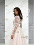Shop 2026 ANNAKOO V Neck Beading Champagne Tulle Long Sleeves A Line Wedding Dress Under 289