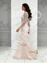 Shop 2026 ANNAKOO Long Sleeve Trumpet Mermaid Beading V Neck Champagne Wedding Dress Under 259