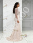 Shop 2026 ANNAKOO Long Sleeve Trumpet Mermaid Beading V Neck Champagne Wedding Dress Under 259