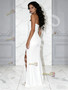Shop 2025 ANNAKOO Strapless Satin Sheath Column Wedding Dress With Slit 169