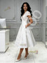 Shop 2026 ANNAKOO Cap Sleeve Tea Length Lace A Line Wedding Dress With Pockets Under 159