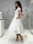 Shop 2026 ANNAKOO Cap Sleeve Tea Length Lace A Line Wedding Dress With Pockets Under 159