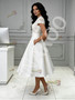 Shop 2026 ANNAKOO Cap Sleeve Tea Length Lace A Line Wedding Dress With Pockets Under 159