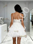 Shop 2026 ANNAKOO V Neck Short Mini Ruffles White Wedding Dress Under 159
